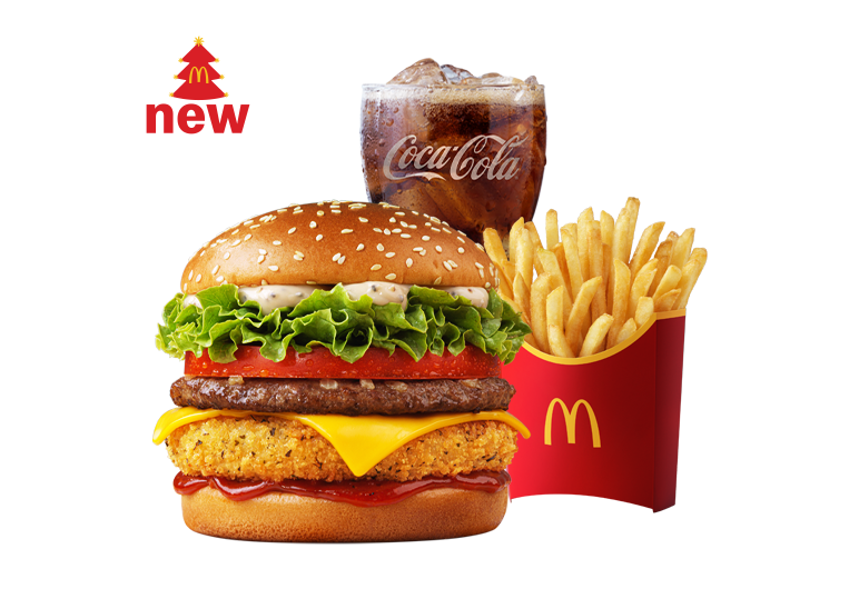 Christmas Hot Truffle Cheese Burger Meal