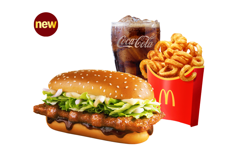 신제품 행운버거 골드 세트_컬리후라이 M, 콜라 M 포함