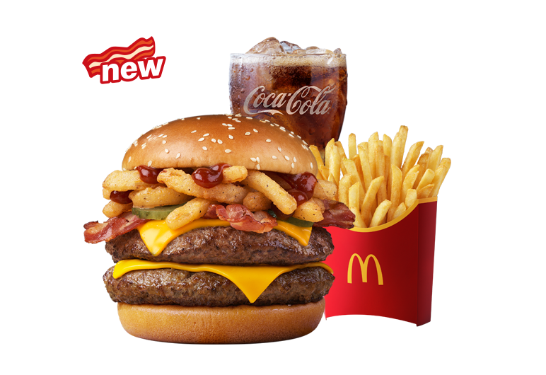더블 쿼터파운더 치즈 BBQ 베이컨 세트_후렌치 후라이M, 콜라M 포함