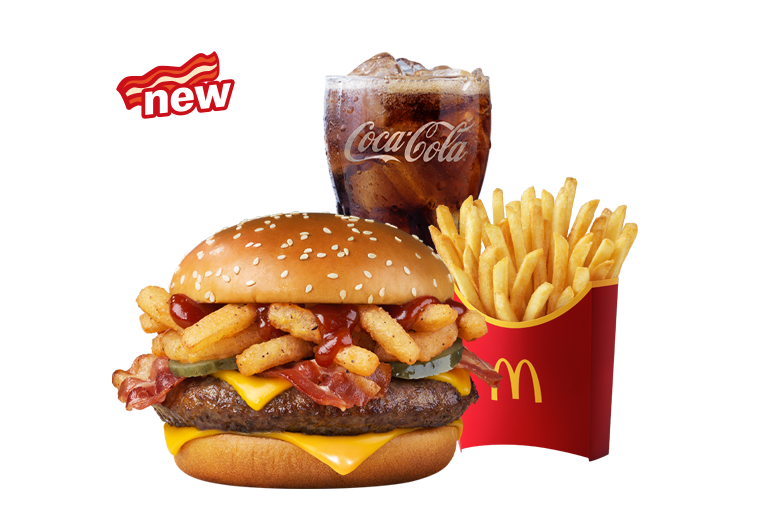 쿼터파운더 치즈 BBQ 베이컨 세트_후렌치 후라이M, 콜라M 포함