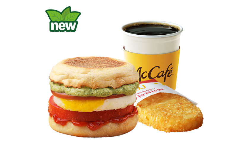 신제품 바질크림치즈 에그 머핀 세트