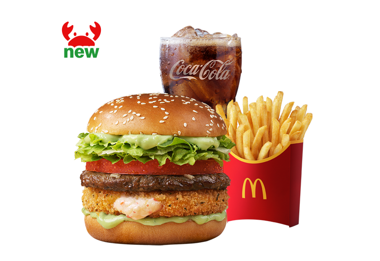 신제품 와사비 게살 크림 크로켓 버거 세트