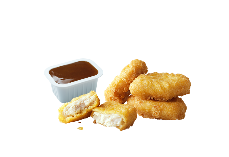 맥너겟 4조각과 소스 제공 제품 사진