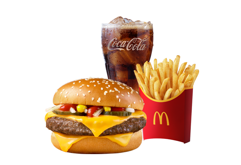 쿼터파운더 치즈 세트 감자튀김과 콜라M사이즈 포함 제품 사진