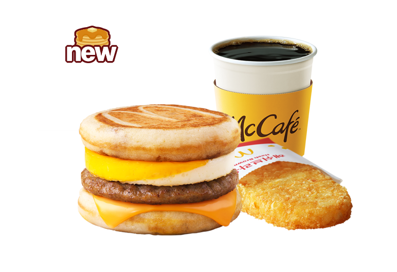 신제품 소시지 에그 맥그리들  세트 해쉬 브라운과 드립커피 M사이즈 포함 제품 사진